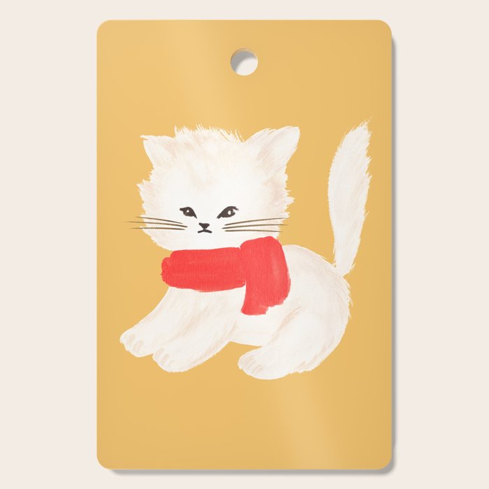 Fluffy Kitten - Yellow Cutting Board Gallery Image 1