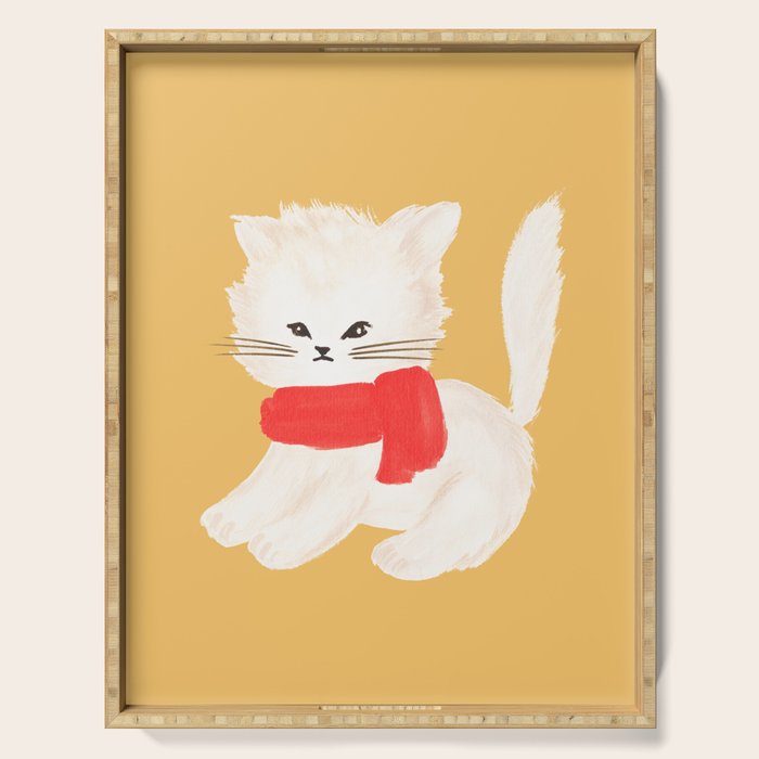 Fluffy Kitten - Yellow Serving Tray Gallery Image 1