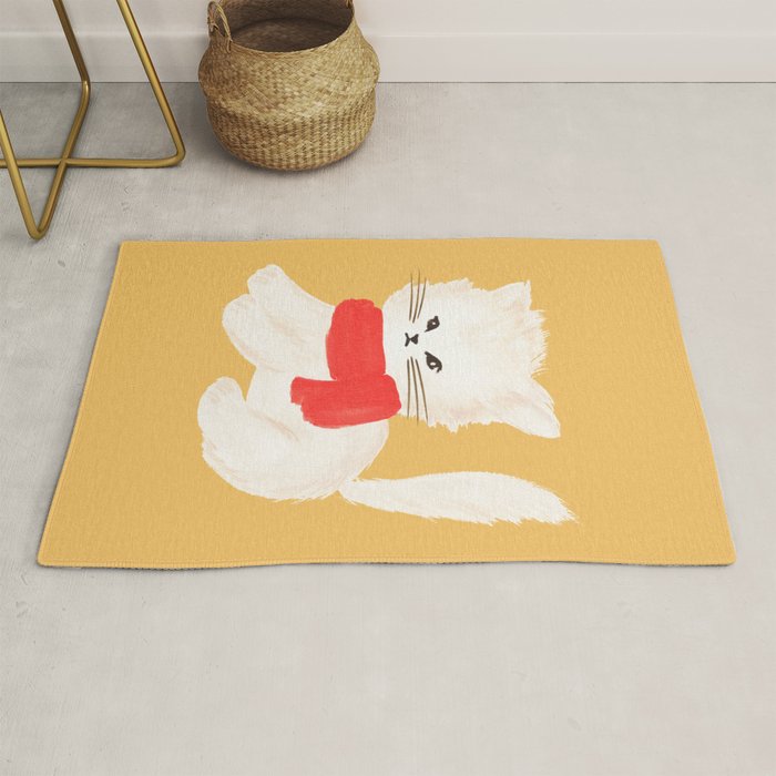 Fluffy Kitten - Yellow Rug Gallery Image 1
