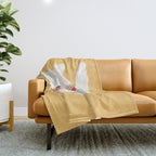 Fluffy Kitten - Yellow Throw Blanket Gallery Image 1