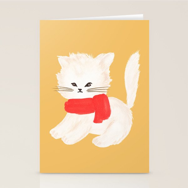 Fluffy Kitten - Yellow Stationery Card Gallery Image 1