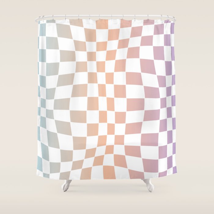 2014 gradient checked warp Shower Curtain Gallery Image 1