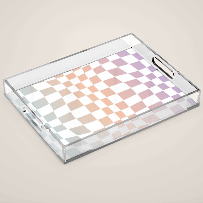 2014 gradient checked warp Acrylic Tray Gallery Image 1