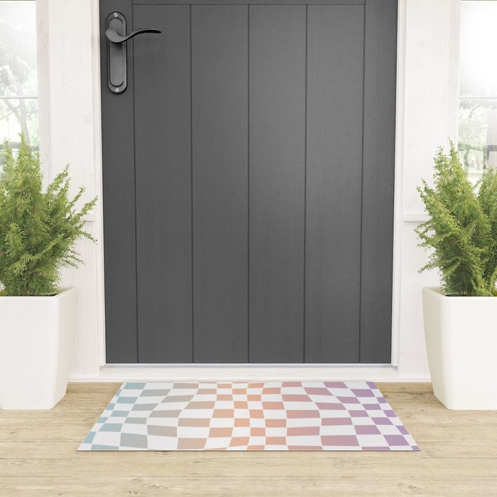 2014 gradient checked warp Welcome Mat Gallery Image 3