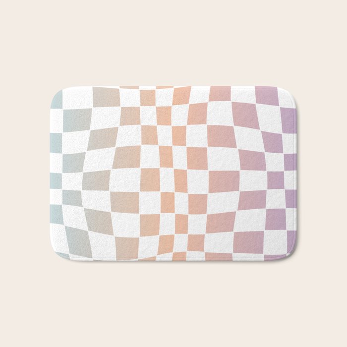 2014 gradient checked warp Bath Mat Gallery Image 1