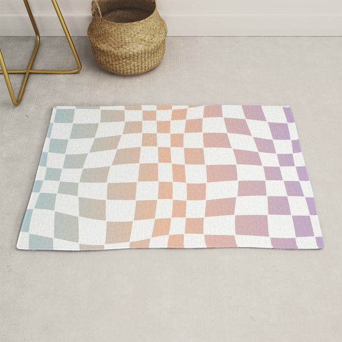 2014 gradient checked warp Rug Gallery Image 1