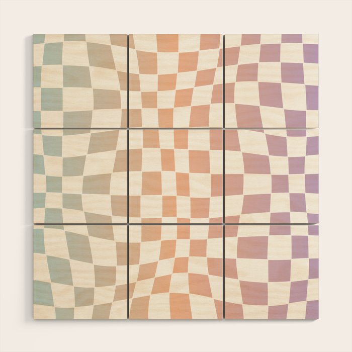 2014 gradient checked warp Wood Wall Art Gallery Image 1