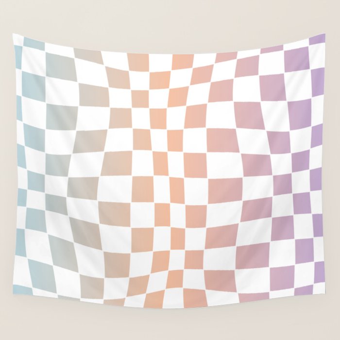 2014 gradient checked warp Wall Tapestry Gallery Image 1