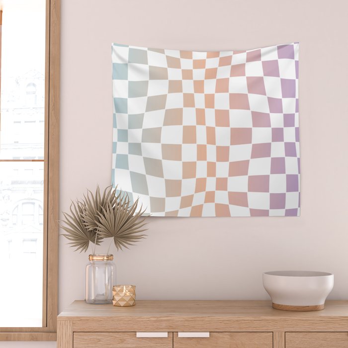 2014 gradient checked warp Wall Tapestry Gallery Image 2
