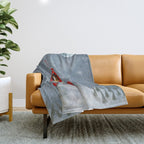 fox goes to the moon Throw Blanket Gallery Image 1