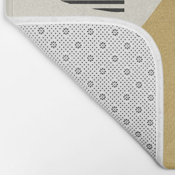 Abstract Lines Composition - Gold Yellow Bath Mat Gallery Image 2