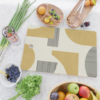 Abstract Lines Composition - Gold Yellow Cutting Board Gallery Image 2