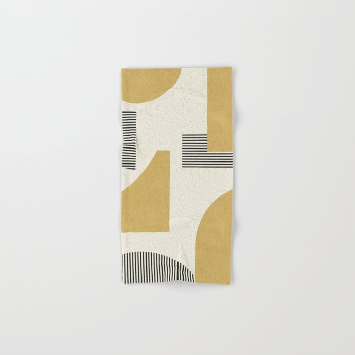 Abstract Lines Composition - Gold Yellow Bath Towel Gallery Image 1