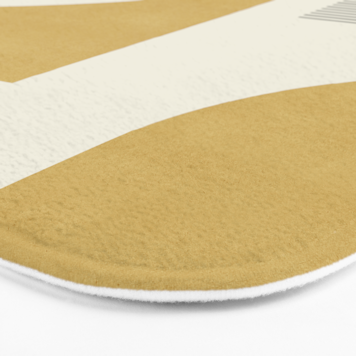 Abstract Lines Composition - Gold Yellow Bath Mat Gallery Image 3
