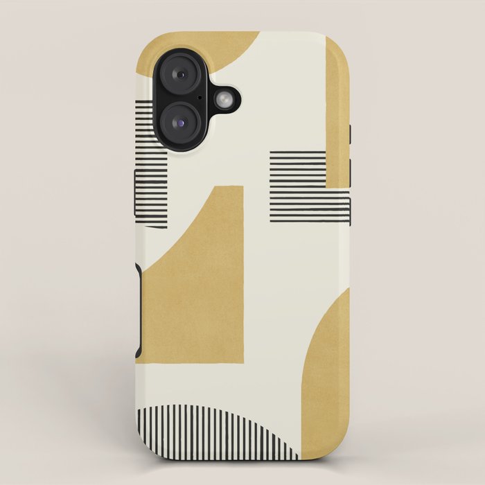 Abstract Lines Composition - Gold Yellow iPhone Case Gallery Image 1