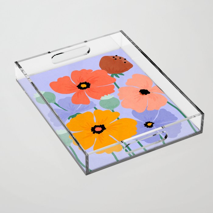 Wild Poppies Acrylic Tray Gallery Image 1