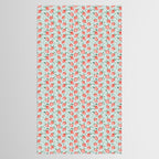 Watercolor painting of tropical strawberries on light greenish blue pattern Tablecloth Gallery Image 2