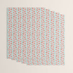 Watercolor painting of tropical strawberries on light greenish blue pattern Wrapping Paper Gallery Image 3