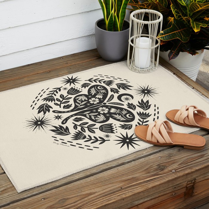 Luna Moth Outdoor Rug Gallery Image 2