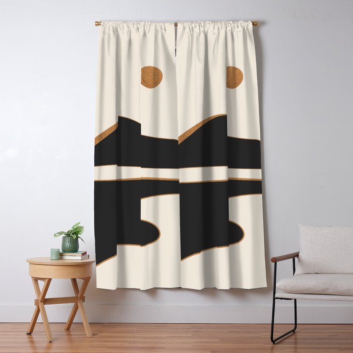 Minimalist Abstract Landscape 2 Window Curtain Gallery Image 5