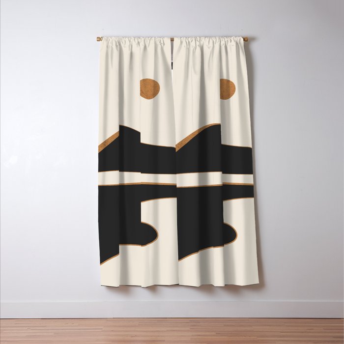 Minimalist Abstract Landscape 2 Window Curtain Gallery Image 3