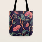 Indienne Vine - Deep Coral  Tote Bag Gallery Image 1