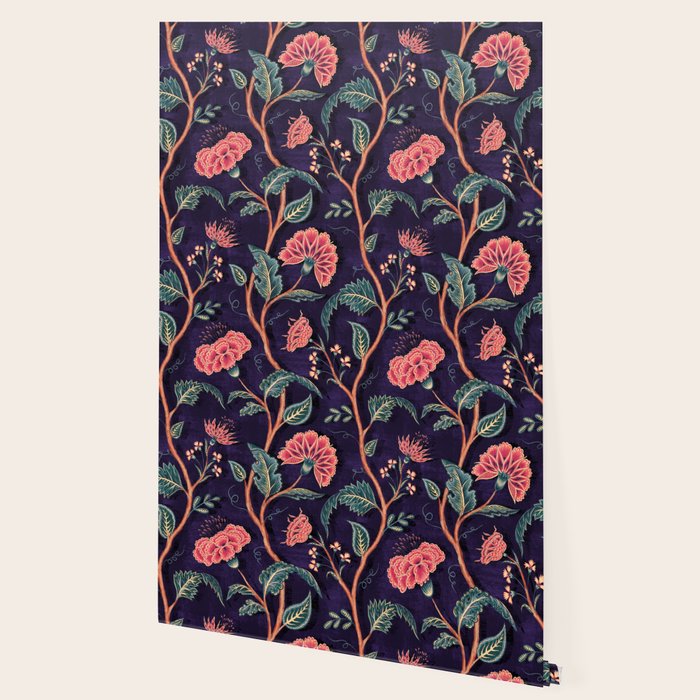 Indienne Vine - Deep Coral  Wallpaper Gallery Image 2