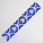 Vintage blue summer palm tree art pattern Table Runner Gallery Image 3