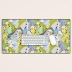 Budgie Parakeets Desk Mat Gallery Image 1