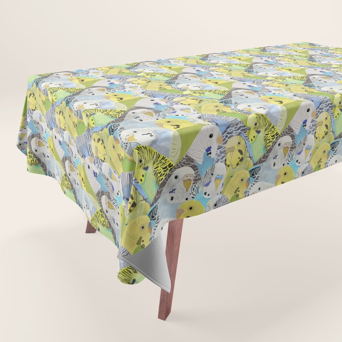 Budgie Parakeets Tablecloth Gallery Image 1