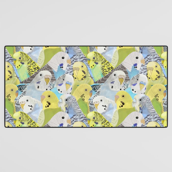 Budgie Parakeets Desk Mat Gallery Image 3