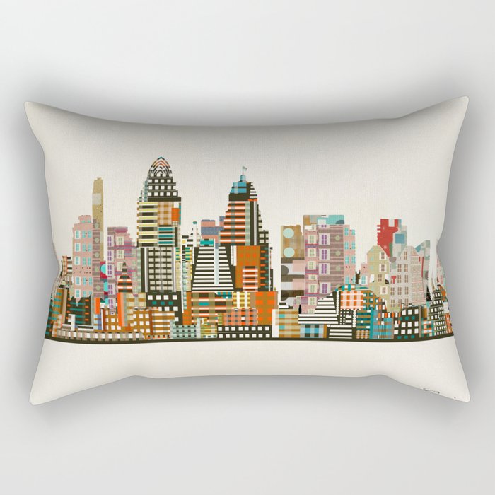 Cincinnati Ohio skyline Rectangular Pillow Gallery Image 2