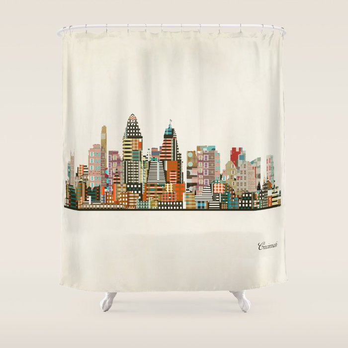 Cincinnati Ohio skyline Shower Curtain Gallery Image 1