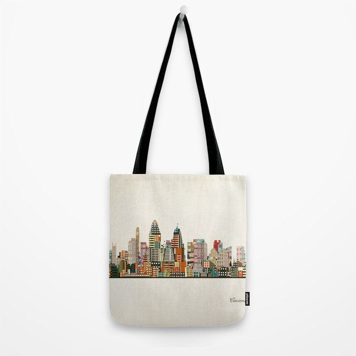 Cincinnati Ohio skyline Tote Bag Gallery Image 2