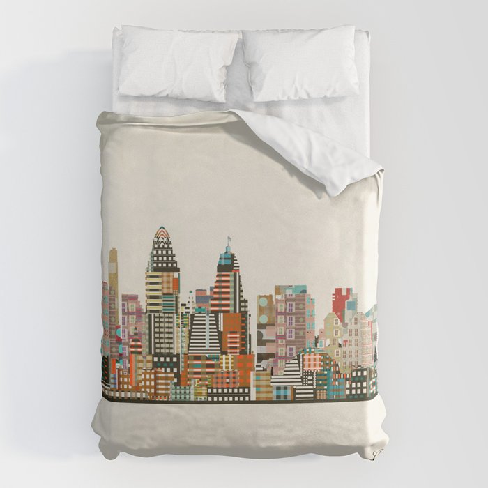 Cincinnati Ohio skyline Duvet Cover Gallery Image 6