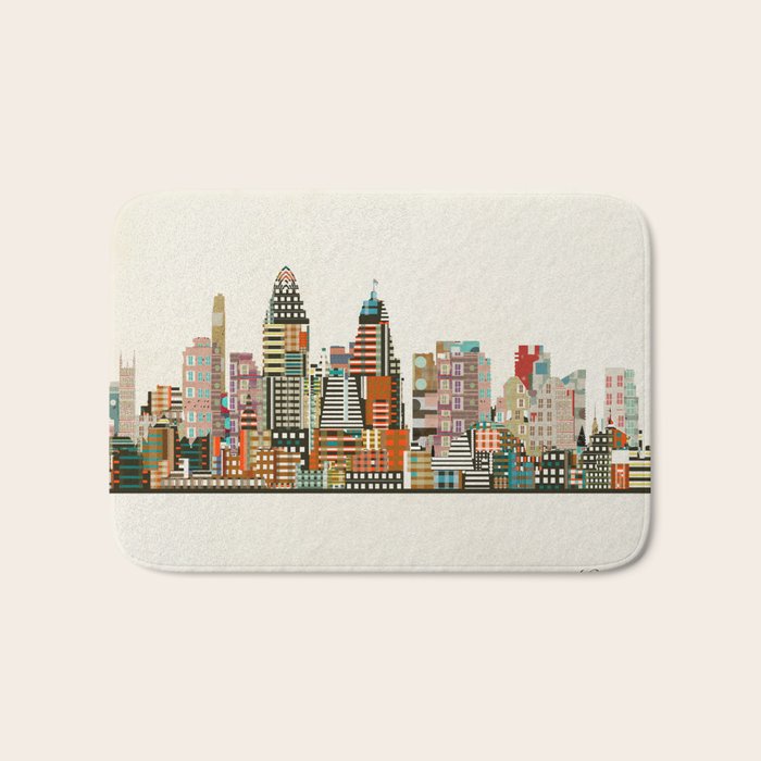 Cincinnati Ohio skyline Bath Mat Gallery Image 1