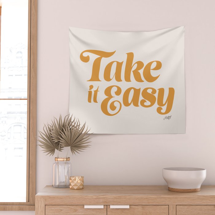 Take it Easy (Yellow Palette) Wall Tapestry Gallery Image 2