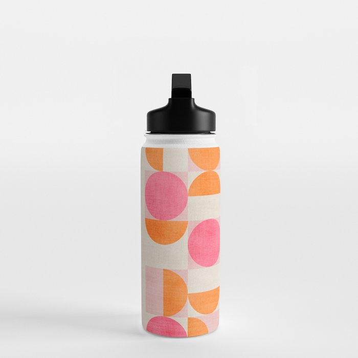 Pink Orange Modern Geometric Artwork Water Bottle Gallery Image 3