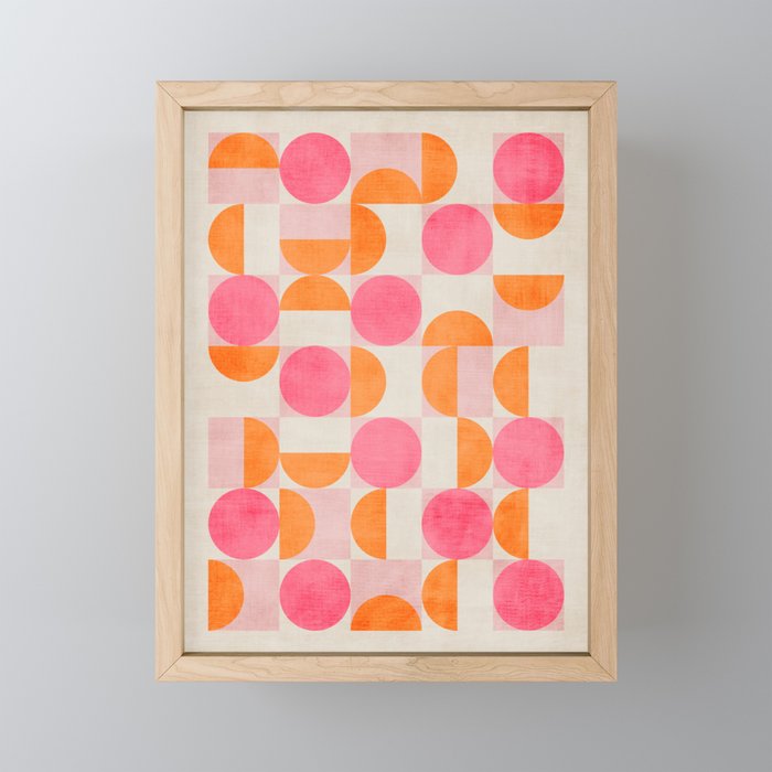 Pink Orange Modern Geometric Artwork Mini Art Print Gallery Image 1