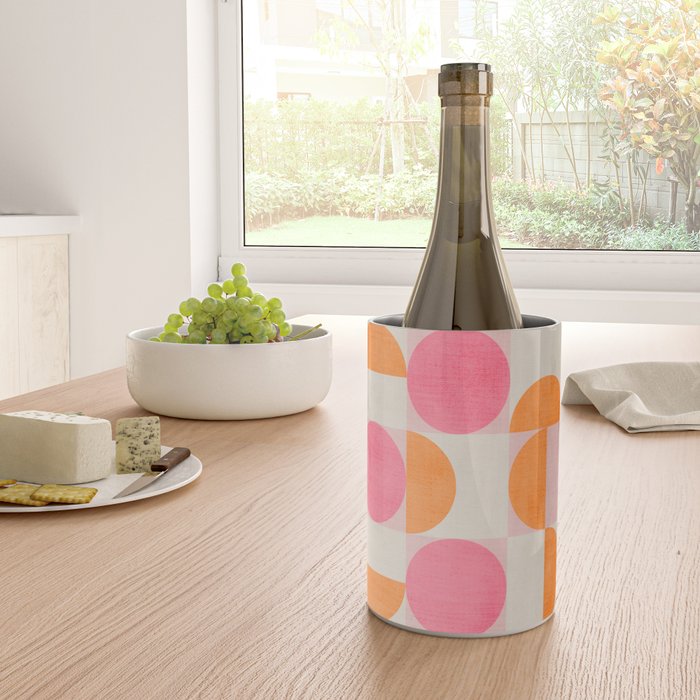Pink Orange Modern Geometric Artwork Wine Chiller Gallery Image 4