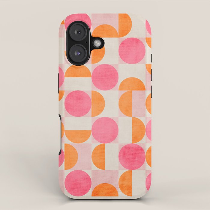 Pink Orange Modern Geometric Artwork iPhone Case Gallery Image 1
