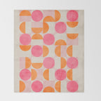 Pink Orange Modern Geometric Artwork Throw Blanket Gallery Image 2