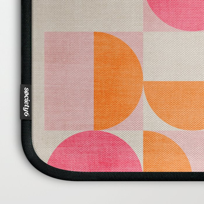 Pink Orange Modern Geometric Artwork Laptop Sleeve Gallery Image 3