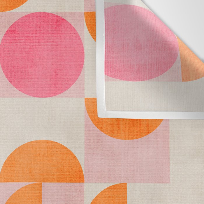 Pink Orange Modern Geometric Artwork Wall Tapestry Gallery Image 3