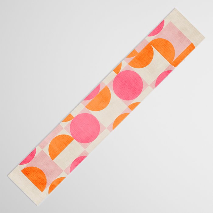 Pink Orange Modern Geometric Artwork Table Runner Gallery Image 3