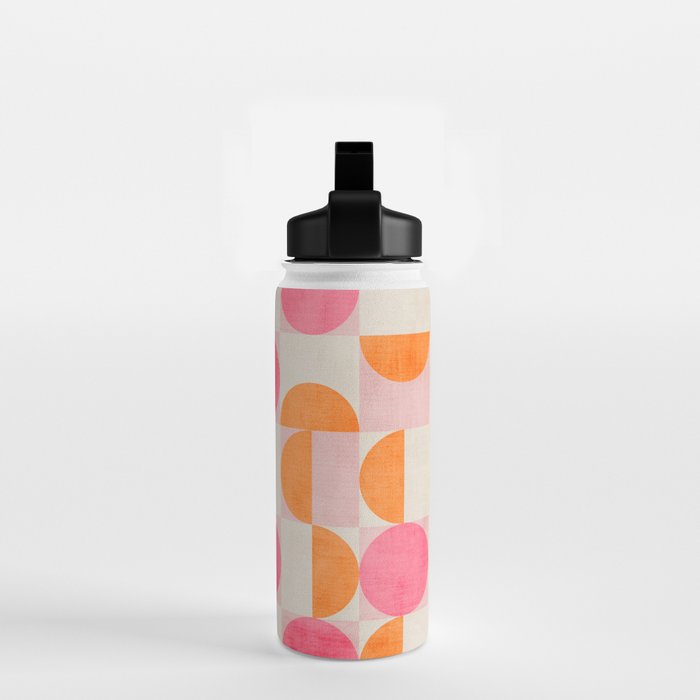 Pink Orange Modern Geometric Artwork Water Bottle Gallery Image 2