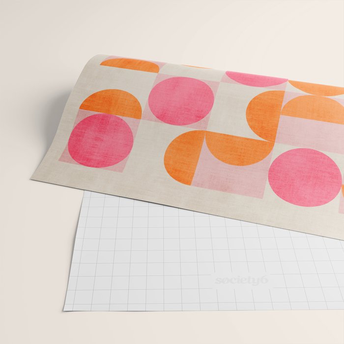 Pink Orange Modern Geometric Artwork Wrapping Paper Gallery Image 2