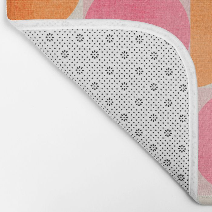 Pink Orange Modern Geometric Artwork Bath Mat Gallery Image 2