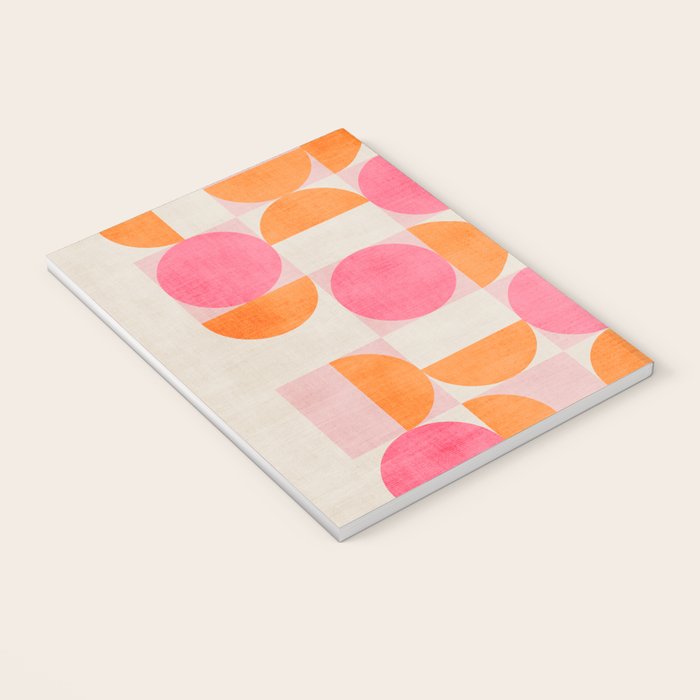Pink Orange Modern Geometric Artwork Notebook Gallery Image 3