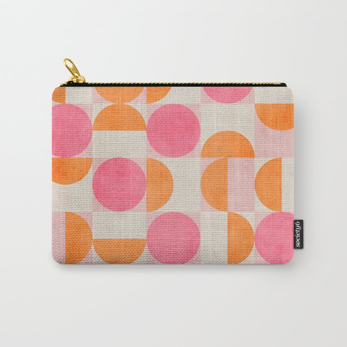 Pink Orange Modern Geometric Artwork Carry All Pouch Gallery Image 1